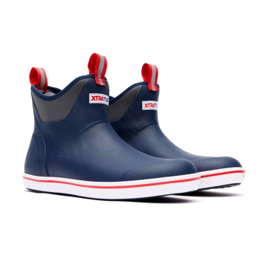 Xtratuf Men's Navy Red 6" Ankle Deck Boots Size 9M